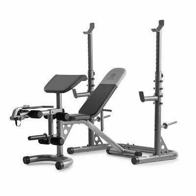 Gold's Gym XRS 20 Adjustable Olympic Workout Bench with Squat Rack, Leg Extensio